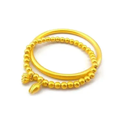 Sand Gold Women's Bracelet, Antique Craft, Solid, Fade-Resistant - 6