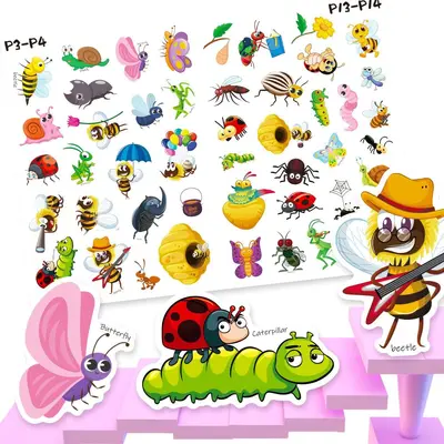 Insect Sticker Book for Children, Quiet Book for Early Learning and Concentration - 6