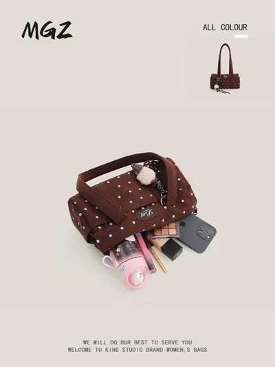 Polka Dot Women's Underarm Shoulder Bag, Large Capacity - 5