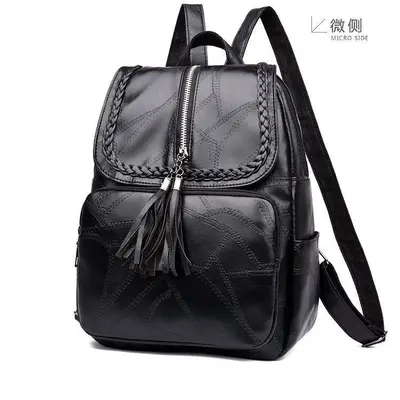 Koreanischer Damen-Rucksack, mit Quaste, großes Fassungsvermögen