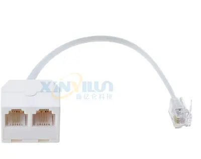 RJ11 6P4C Telefonadapter, 1 Stecker auf 2 Buchsen