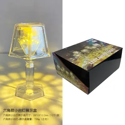 Yaratıcı kristal küçük masa lambası LED elektronik gece lambası yurt yatak odası başucu lambası atmosfer lambası masaüstü dekorasyon süsleri - 12
