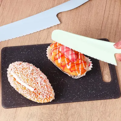 Kunststoff-Messerset für Kinder, pädagogisch, Kuchen- und Obstmesser