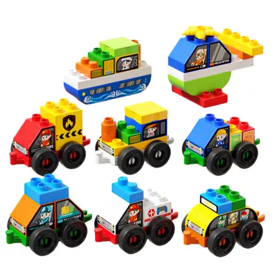 Large Particle Building Blocks Transformable Car Construction Vehicle, Ages 3-6 - 6