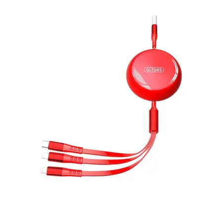 USB veri kablosu, 1,8 m, 240W hızlı şarj, 3-in-1 teleskopik