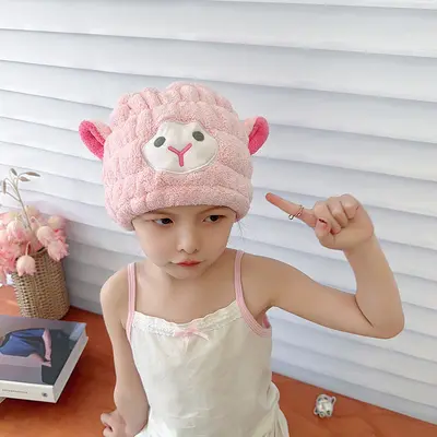 Douyin popular children hair drying cap unicorn rabbit wholesale coral velvet absorbent cartoon cute shower cap for women and adults - 11