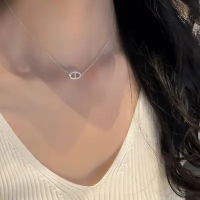 S925 Sterling Silver Flower Necklace Women Elegant