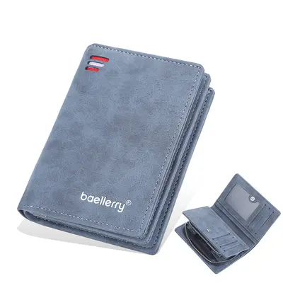 Baellerry Erkek Cüzdan, RFID Korumalı, Buzlu Fermuarlı, Dikey Model - 9