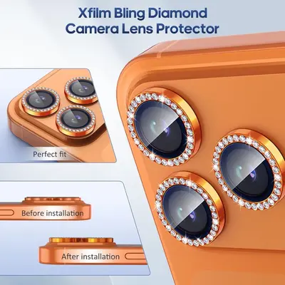Apple 15 Pro Max lens filmi 16/15 Plus nokta elmas kartal gözü 16 Pro cam kamera koruma halkası için uygun - 7