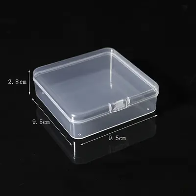 Kare PP plastik kutu, kare yarı şeffaf ambalaj kutusu, parçalar, takılar ve boncuklar için kapaklı küçük kap. - 13