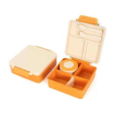 Kinder-Tragbare Portionierbare Beilagen-Lunchbox Obst-Speisebehälter Brotdose Schulkinder-Lunchset Niedliche lustige Bento-Box Individuell anpassbar