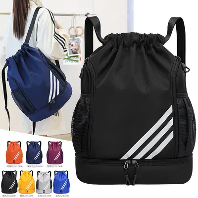Unisex-Kordelzug-Rucksack, großes Fassungsvermögen, faltbarer Reise- und Sportrucksack
