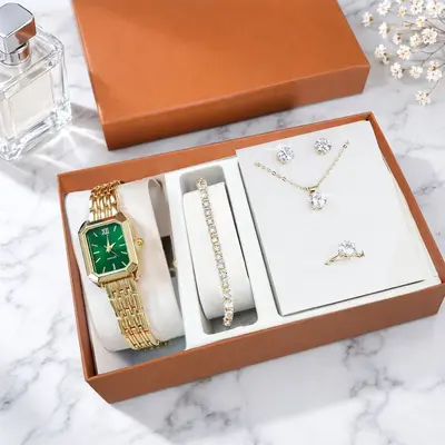 Women's fashion watch with bracelet and necklace set - 10