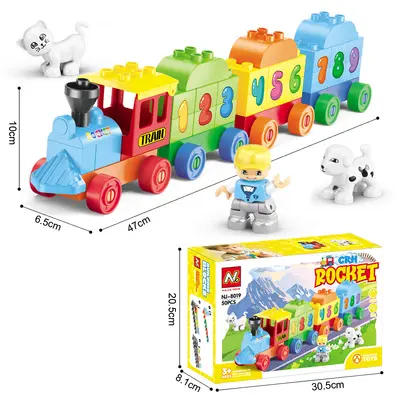 Büyük parçalı DIY inşaat blokları, tren oyuncağı - 7