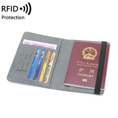 Sınır ötesi RFID hırsızlığa karşı pasaport çantası PU deri çanta basit ve şık çok fonksiyonlu belge çantası yurtdışı seyahat pasaport tutucusu