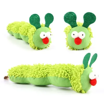 Catnip Caterpillar Cat Toy, Plush, Self-Play - 6