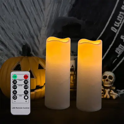 LED-Kerzenlampe in Zylinderform, 20 cm, mit Fernbedienung, aus Kunststoff - 7