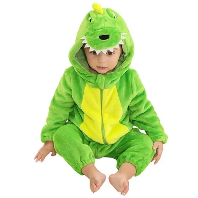 Flannel Dinosaur Crawl Suit for Babies and Toddlers