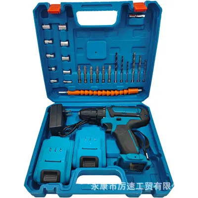 Cross-border household electric tools lithium battery brushless impact drill high-power industrial grade electric drill multifunctional hand drill rechargeable