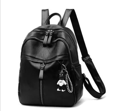 Women's Large-Capacity Soft PU Backpack - 7