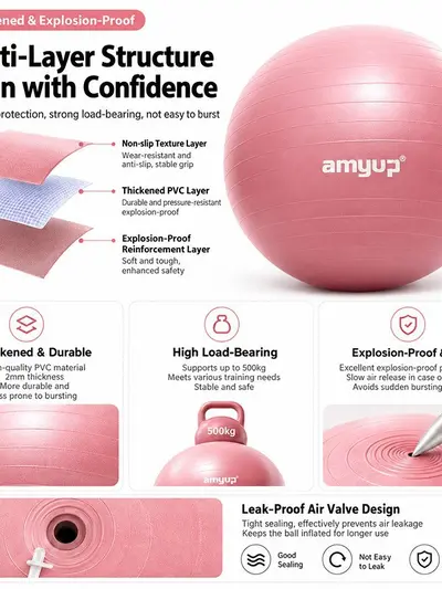 Verdickter explosionsgeschützter PVC-Yogaball mit Luftschlauch