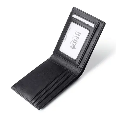 Ultra İnce Erkek Gerçek Deri Cüzdan RFID Korumalı Kart Tutucu - 8