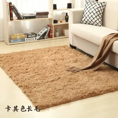 Washable Long Pile Silk-Look Carpet for Living Room, Custom Sizes Available - 9