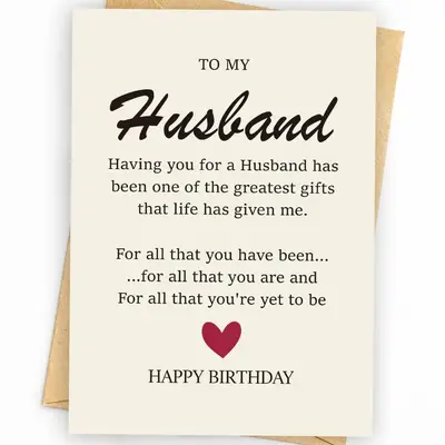 Funny Birthday Card for Husband, Men's Birthday Design