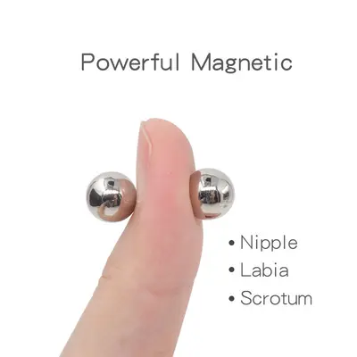 Edelstahl-Magnet-Brustwarzenklemmen und Cockring 2-in-1-Set
