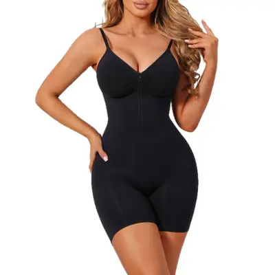 Women's Seamless Tummy Control Butt Lift Shapewear Bodysuit with Zipper