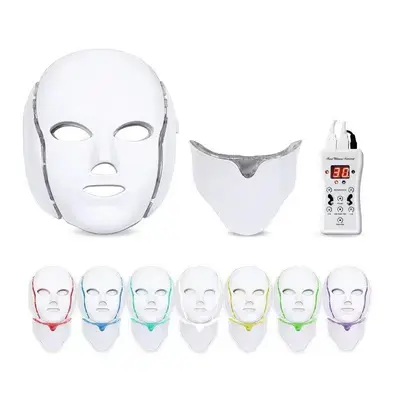 Cross-border home beauty equipment photon skin rejuvenation device LED color light spectrometer beauty device with neck mask 7-color beauty device