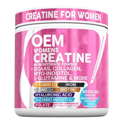 跨境TK亚马逊女性肌酸粉WOMENS CREATINE胶原生物素粉贴牌代加工