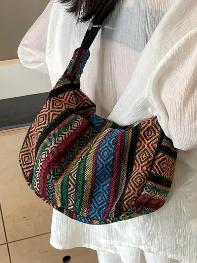 Ethnic Style Large Crossbody Dumpling Bag, 2024 New Season - 3