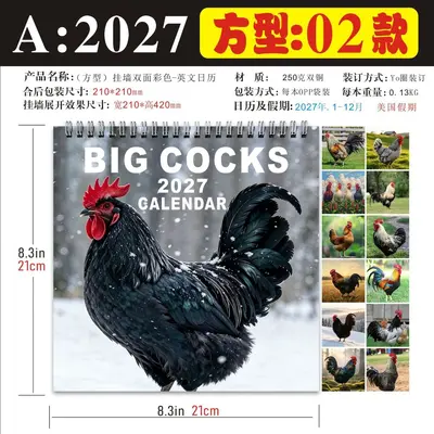 Englischer Wandkalender 2027 mit persönlichem Monatskalender - 8