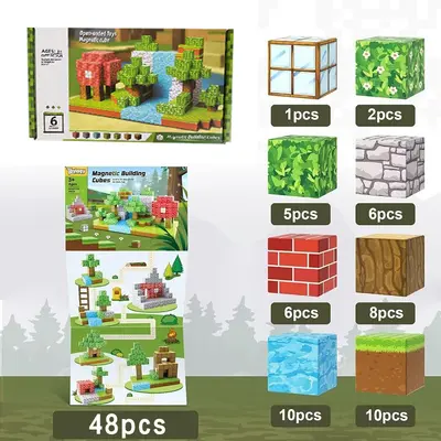 Manyetik blok yapı seti banliyö şehir serisi 3D eğitici yapboz - 9