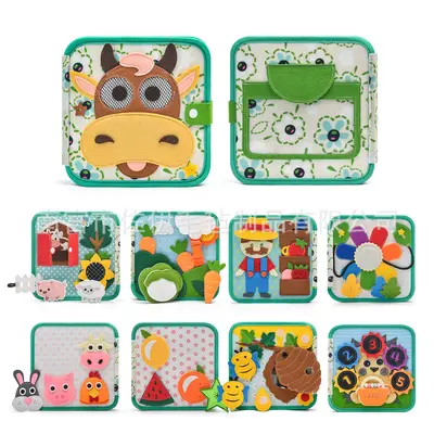 Bebek keçe meşgul kitap, Montessori çiftlik temalı sessiz kitap - 6
