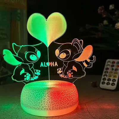 Fabrika doğrudan satış akrilik 3D gece lambası yatak odası başucu masaüstü dokunmatik çocuk hediye LED gece lambası toptan - 7
