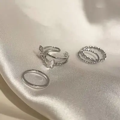Schmetterlings-Ringset 4-teilig Damen - 7