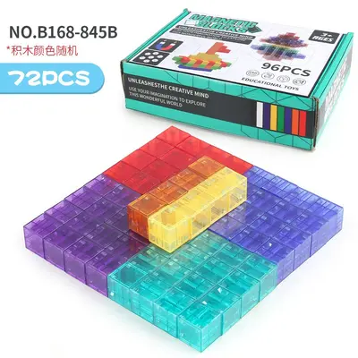 Manyetik 2 cm kare blok yapı seti, DIY küp, eğitici birleştirme oyuncağı - 9