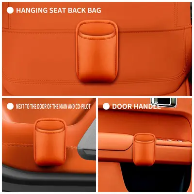 Car Door Side Storage Box, Seat Back Organizer with Cup Holder