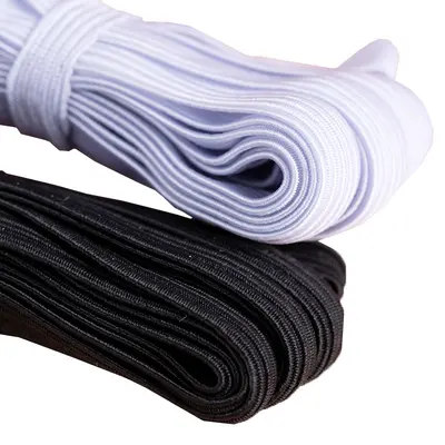 Thin Flat Narrow Elastic Band, High Elasticity, Black, for Trouser Waistbands and Cuffs - 5