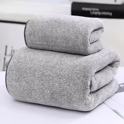 Mercan kadife banyo havlusu seti, kalınlaştırılmış yüksek yoğunluklu, logo baskılı - 8