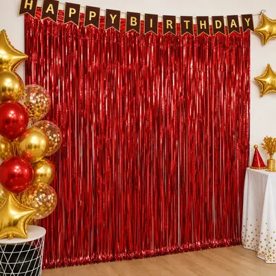 Shiny Rain Silk Curtain for Wedding and Party Decoration, 1x2 m - 7