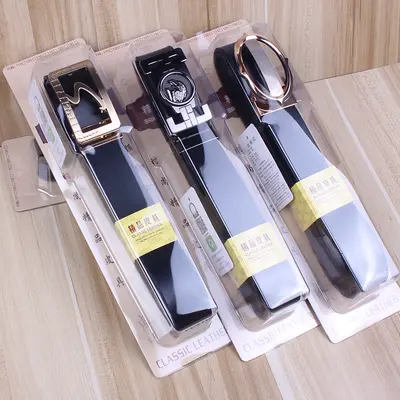 Gift box leather belt men's genuine leather automatic buckle belt casual gift cowhide street stall hot sale trousers belt manufacturer wholesale
