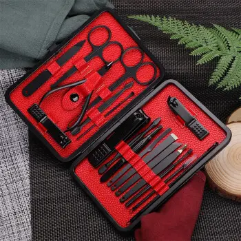 18-teiliges Edelstahl-Maniküre-Set mit Nagelscheren und Pflegewerkzeugen