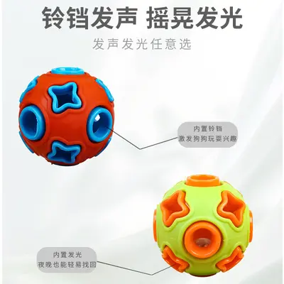 Light-Up Squeaky Dog Ball Toy, Bite-Resistant, Chew Training - 4