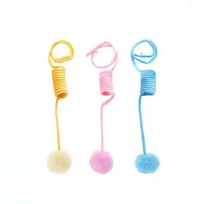 Suction Cup Spring Plush Ball Cat Toy with Retractable Elastic Rope - 6