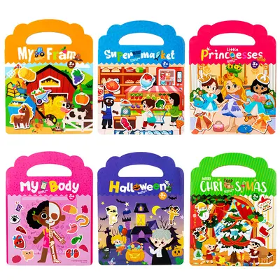 Çocuk sticker kitabı, sessiz kitap, yapışkanlı eğitici