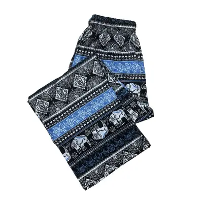 Weite Yogahose mit Elefantenmuster, leichter Sommerschnitt - 12