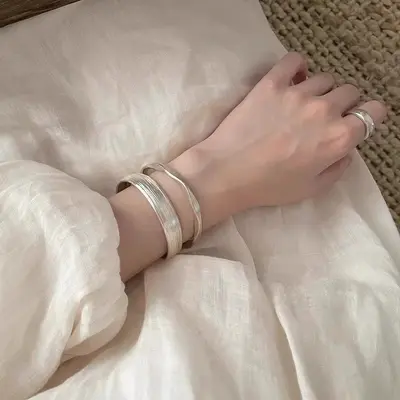 Antik mattsilbernes Stapel-Armband - 2